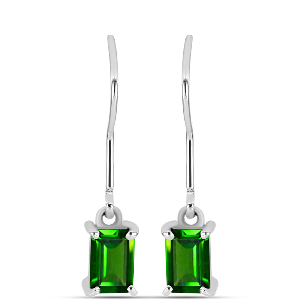 Pendientes de Plata con Diópsido de Cromo