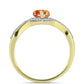 Anillo de Plata Bañada en Oro con Piedra Solar de Oregon y Topacio Blanco