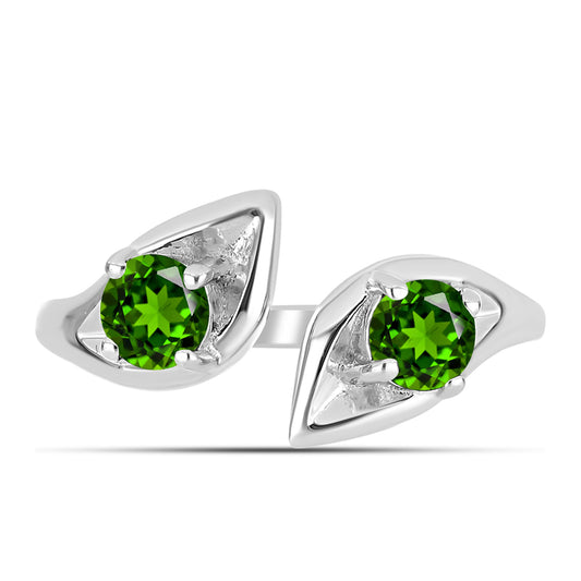 Anillo de Plata con Diópsido de Cromo