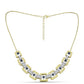 Collar de Plata Bañada en Oro con Diamante Azul y Topacio Blanco