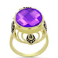Anillo de Plata Bañada en Oro con Ágata Púrpura