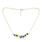 Collar de Plata Bañada en Oro con Diamante Azul y Topacio Blanco