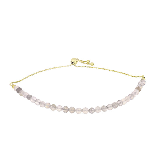 Pulsera de Plata Bañada en Oro con Labradorita