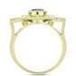 Anillo de Plata Bañada en Oro con Labradorita