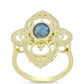 Anillo de Plata Bañada en Oro con Labradorita