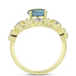 Anillo de Plata Bañada en Oro con Labradorita y Topacio Blanco