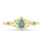 Anillo de Plata Bañada en Oro con Labradorita