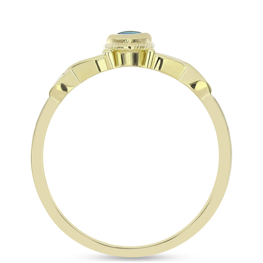 Anillo de Plata Bañada en Oro con Labradorita