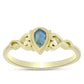 Anillo de Plata Bañada en Oro con Labradorita