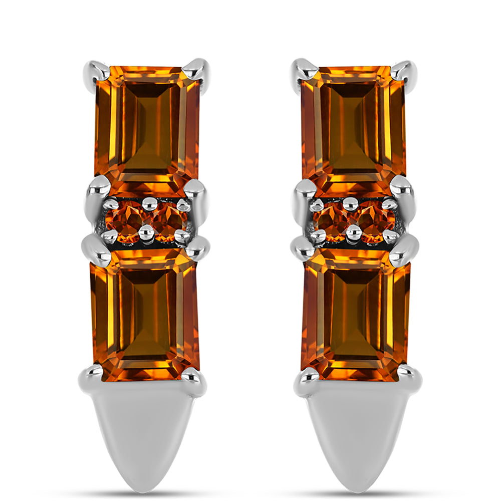 Pendientes de Plata con Citrino de Madeira