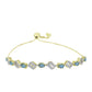 Pulsera de Plata Bañada en Oro con Labradorita y Topacio Blanco