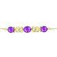 Pulsera de Plata Bañada en Oro con Ágata Púrpura y Topacio Blanco