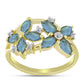 Anillo de Plata Bañada en Oro con Labradorita