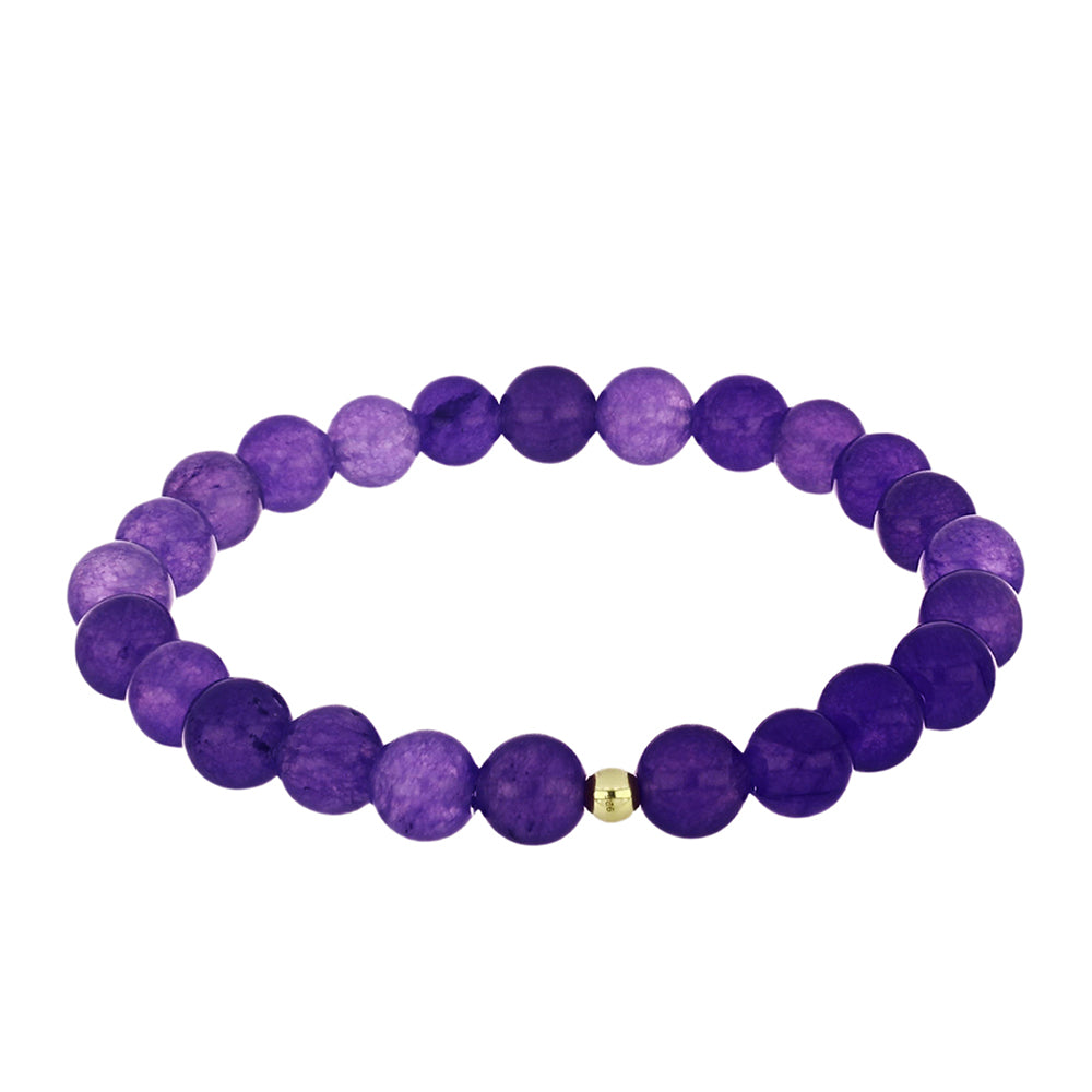 Pulsera de Plata Bañada en Oro con Ágata Púrpura 1 