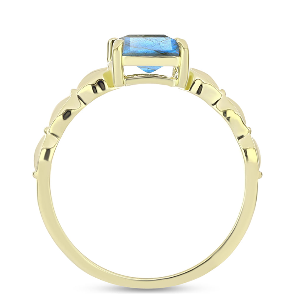 Anillo de Plata Bañada en Oro con Labradorita 2 