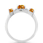 Anillo de Plata con Citrino de Madeira y Topacio Blanco