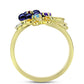 Anillo de Plata Bañada en Oro con Perla de río negra y Amatista de Marruecos
