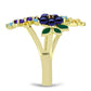 Anillo de Plata Bañada en Oro con Perla de río negra y Amatista de Marruecos