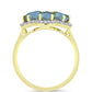 Anillo de Plata Bañada en Oro con Labradorita y Topacio Blanco