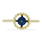 Anillo de Plata Bañada en Oro con Diamante Azul