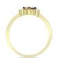 Anillo de Plata Bañada en Oro con Diamante Azul