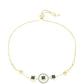 Pulsera de Plata Bañada en Oro con Diamante Azul y Topacio Blanco