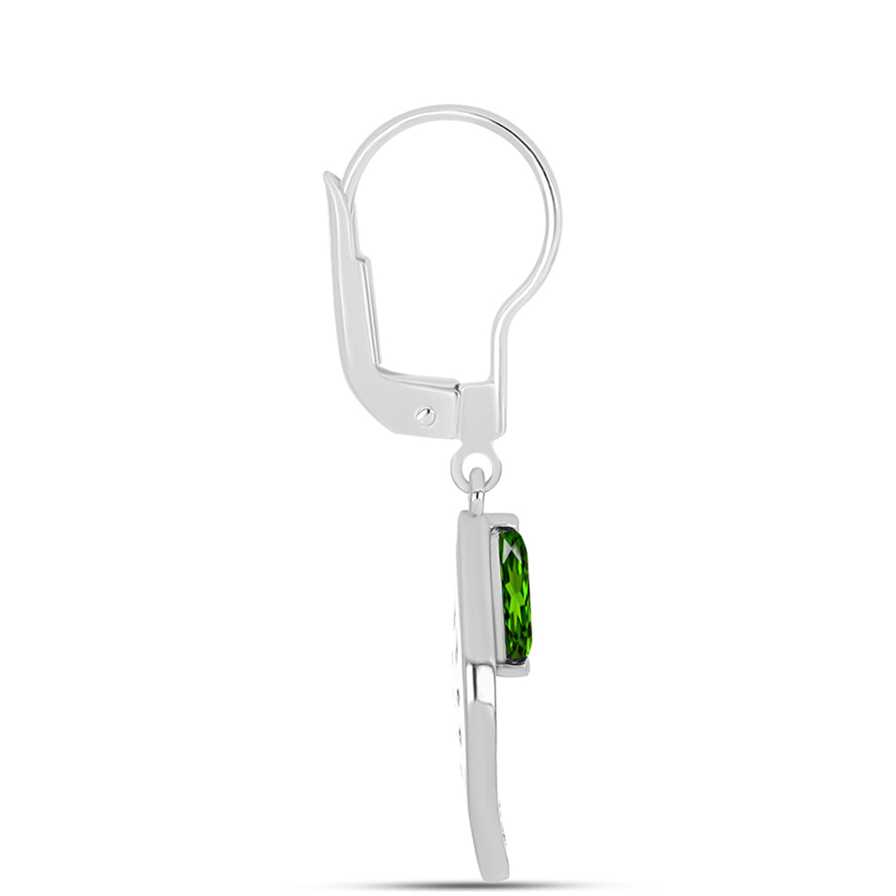 Pendientes de Plata con Diópsido de Cromo 2 