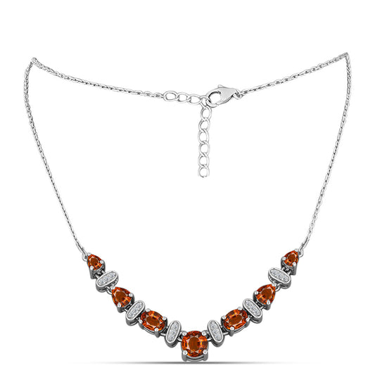 Collar de Plata con Citrino de Madeira y Topacio Blanco