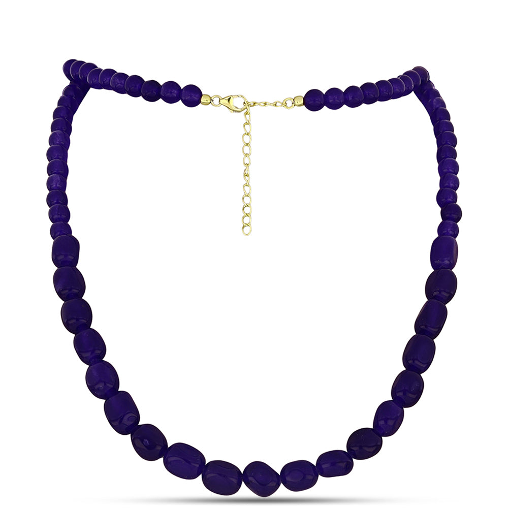 Collar de Plata Bañada en Oro con Ágata Púrpura 1 