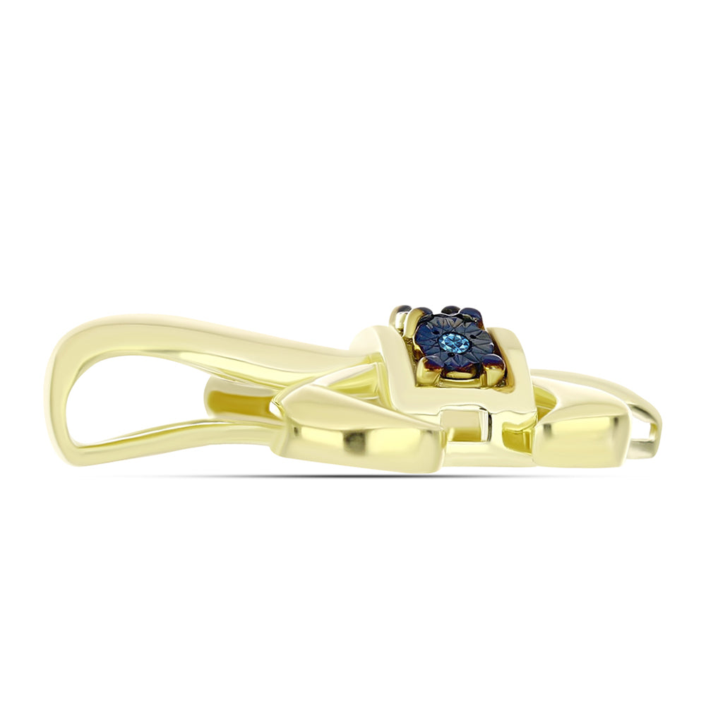 Colgante de Plata Bañada en Oro con Diamante Azul 2 