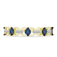 Anillo de Plata Bañada en Oro con Diamante Azul y Topacio Blanco