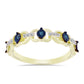 Anillo de Plata Bañada en Oro con Diamante Azul y Topacio Blanco