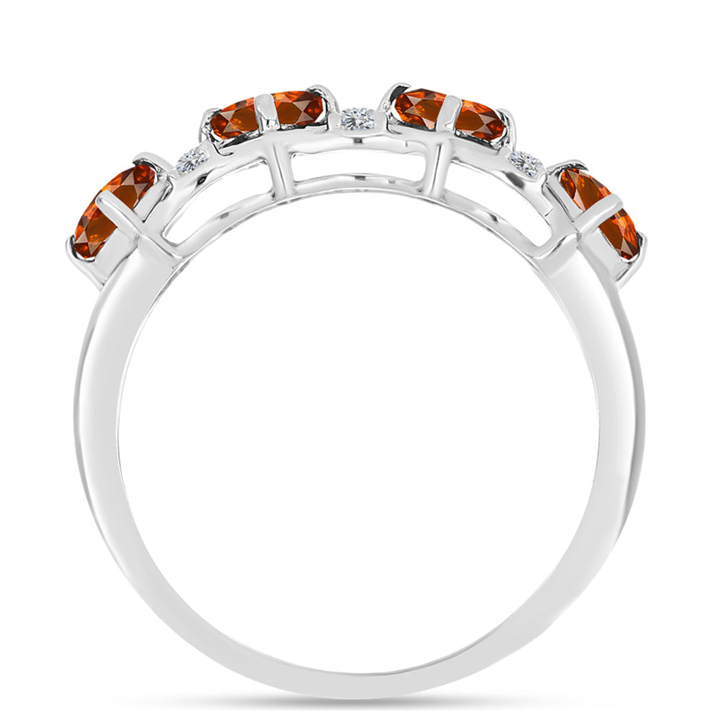 Anillo de Plata con Citrino de Madeira y Topacio Blanco 2 