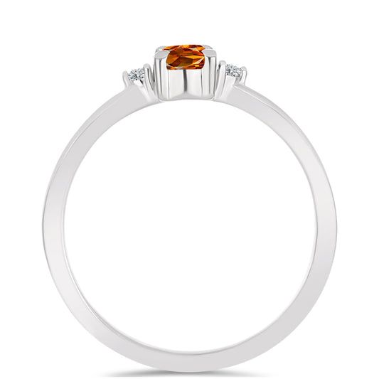 Anillo de Plata con Citrino de Madeira y Topacio Blanco