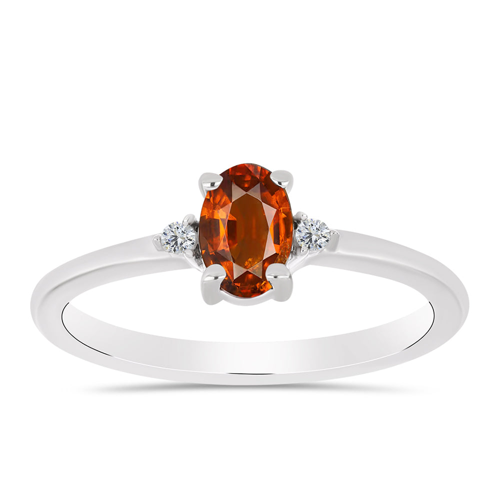 Anillo de Plata con Citrino de Madeira y Topacio Blanco