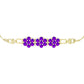 Pulsera de Plata Bañada en Oro con Ágata Púrpura