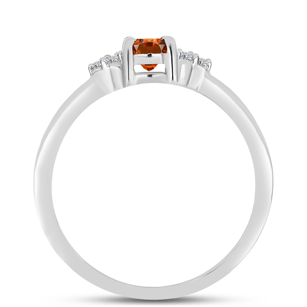 Anillo de Plata con Citrino de Madeira y Topacio Blanco 2 