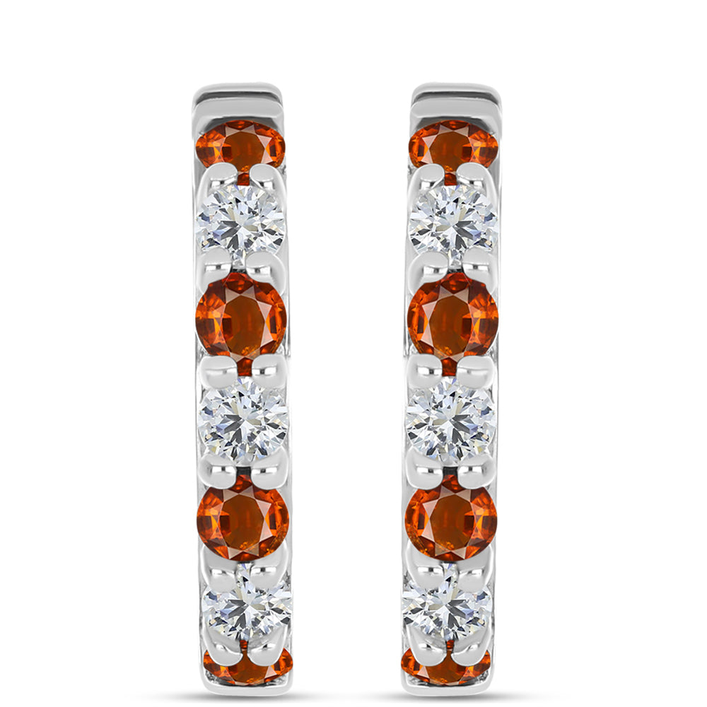 Pendientes de Plata con Citrino de Madeira y Topacio Blanco 1 