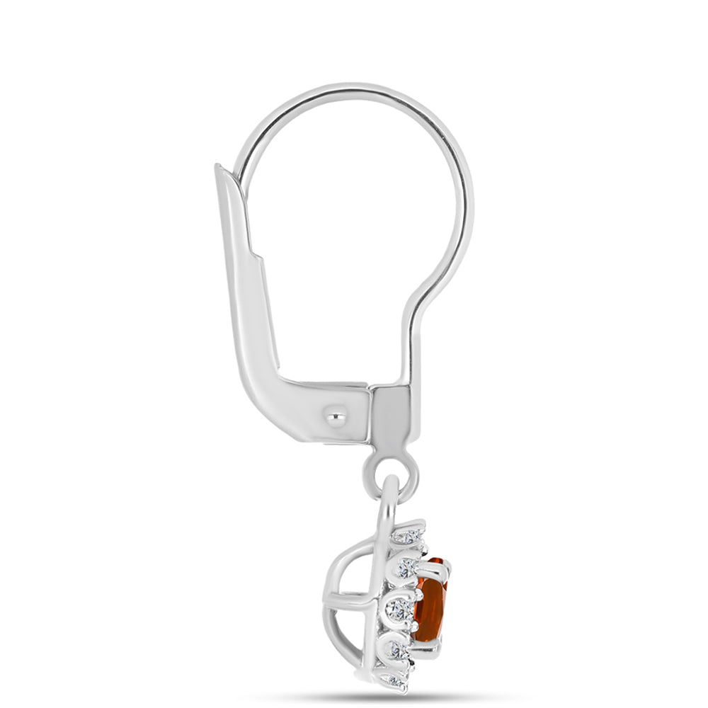 Pendientes de Plata con Citrino de Madeira y Topacio Blanco 2 