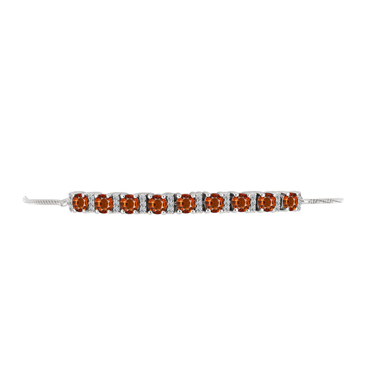 Pulsera de Plata con Citrino de Madeira y Topacio Blanco