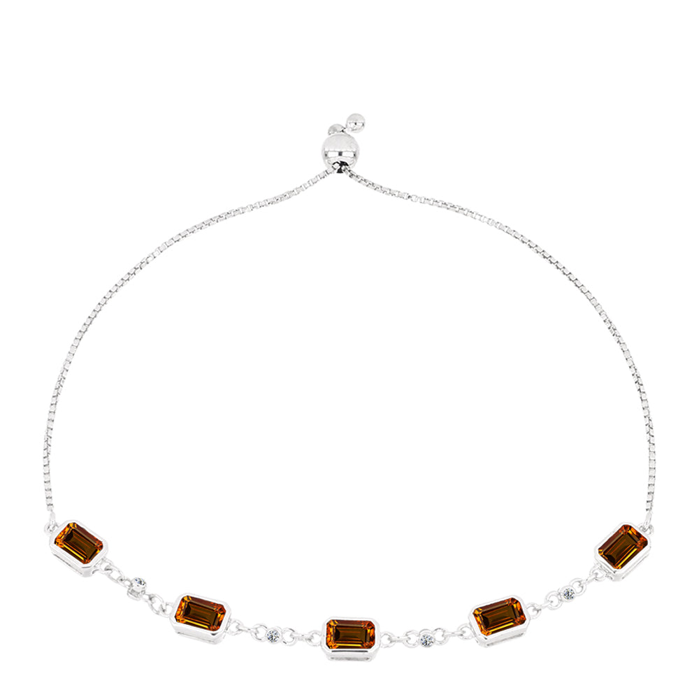 Pulsera de Plata con Citrino de Madeira y Topacio Blanco 1 