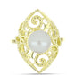 Anillo de Plata Bañada en Oro con Perla de Agua Dulce