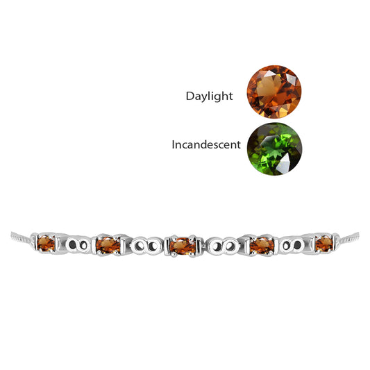 Pulsera de Plata con Zultanita de Anatolia certificado y cultivado en laboratorio