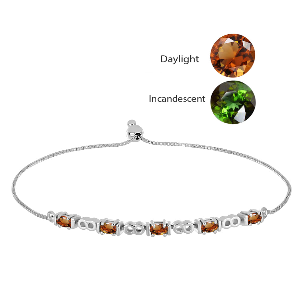 Pulsera de Plata con Zultanita de Anatolia certificado y cultivado en laboratorio 1 