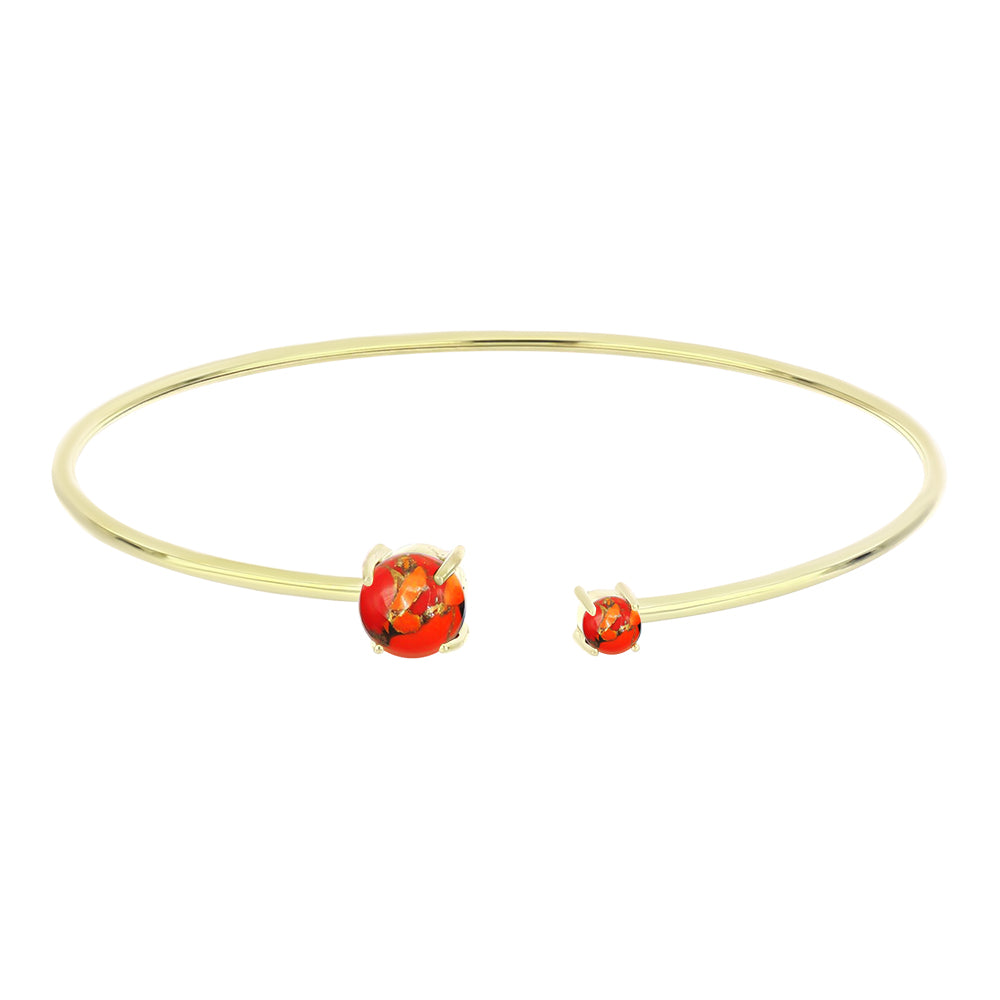 Brazalete de Plata Bañada en Oro con Turquesa de Mohave 1 