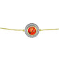 Pulsera de Plata Bañada en Oro con Turquesa de Mohave y Topacio Blanco