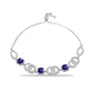 Pulsera de Plata con Amatista de Marruecos y Topacio Blanco