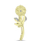 Broche de Plata Bañada en Oro con Diamante blanco