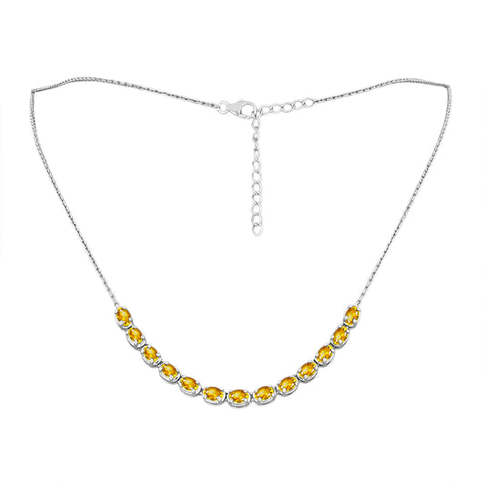 Collar de Plata con Citrino de Río del Oro