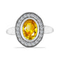 Anillo de Plata con Citrino de Río del Oro y Topacio Blanco